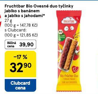 FRUCHTBAR BIO OVESN DUO TYINKY JABLKO S BANNEM A JABLKO S JAHODAMI