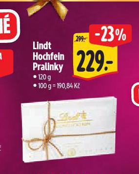 LINDT HOCHFEIN PRALINKY