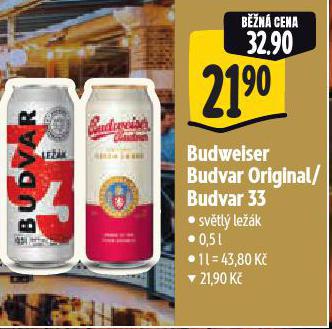 BUDWEISER BUDVAR 33