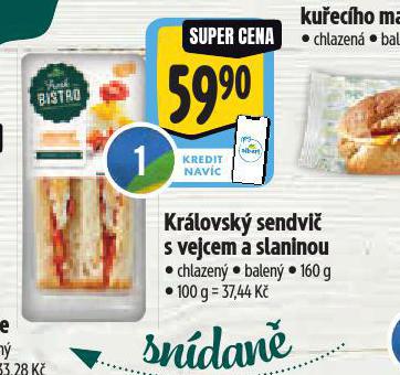KRLOVSK SENDVI S VEJCEM A SLANINOU