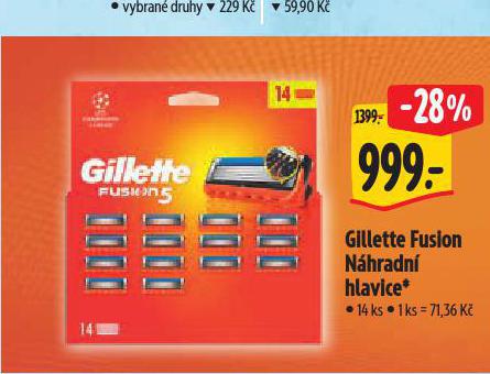 GILLETTE NHRADN HLAVICE
