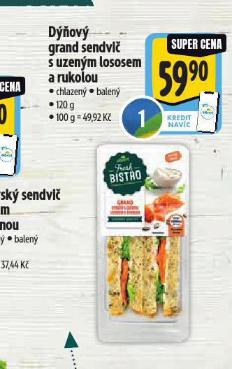 DOV GRAND SENDVI S UZENM LOSOSEM A RUKOLOU