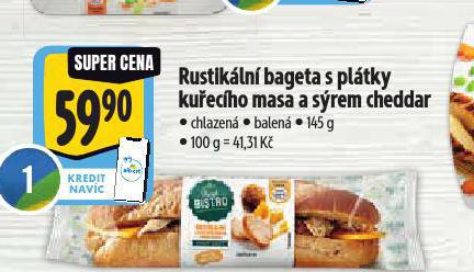 RUSTIKLN BAGETA S PLTKY KUECHO MASA A SREM CHEDDAR
