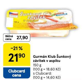 GURMN KLUB UNKOV ZVITEK V ASPIKU