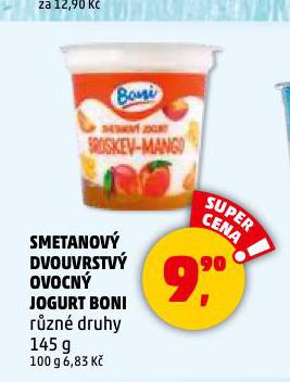 SMETANOV JOGURT DVOUVRSTV OVOCN JOGURT BONI