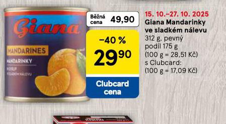 GIANA MANDARINKY VE SLADKM NLEVU