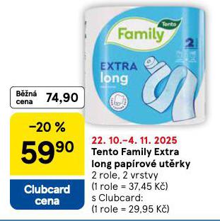 TENTO FAMILY EXTRA LONG PAPROV UTRKY