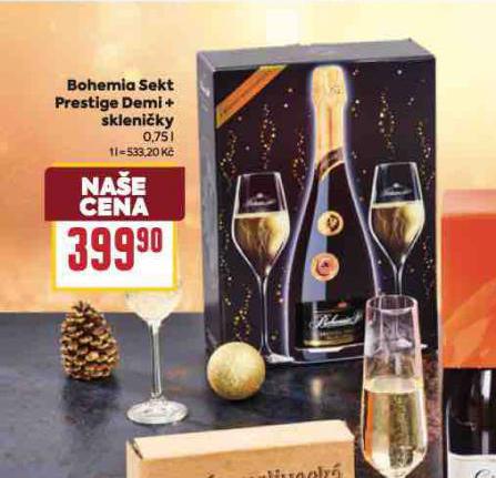 BOHEMIA SEKT PRESTIGE DEMI + SKLENIKY