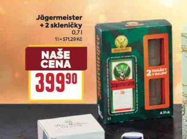 JGERMEISTER + 2 SKLENIKY