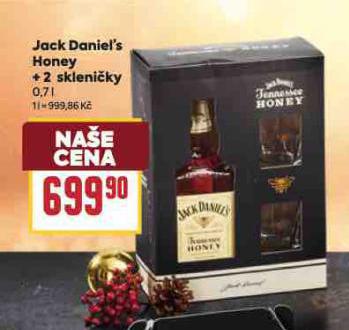 JACK DANIEL'S HONEY + 2 SKLENIKY