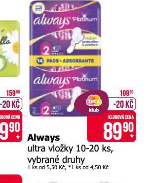 ALWAYS DÁMSKÉ VLOŽKY