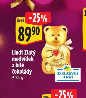 LINDT ZLAT MEDVDEK Z BL OKOLDY