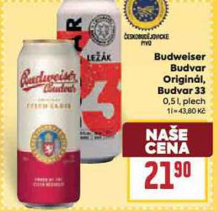 BUDWEISER BUDVAR ORIGINL