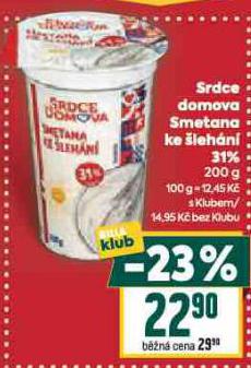 SRDCE DOMOVA SMETANA KE LEHN 31%