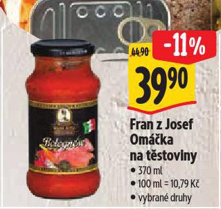 FRAN Z JOSEF OMÁČKA NA TĚSTOVINY