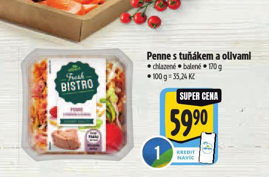 PENNE S TUŇÁKEM A OLIVAMI