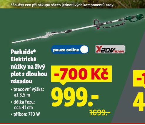 PARKSIDE ELEKTRICK NَKY NA IV PLOT S DLOUHOU NSADOU