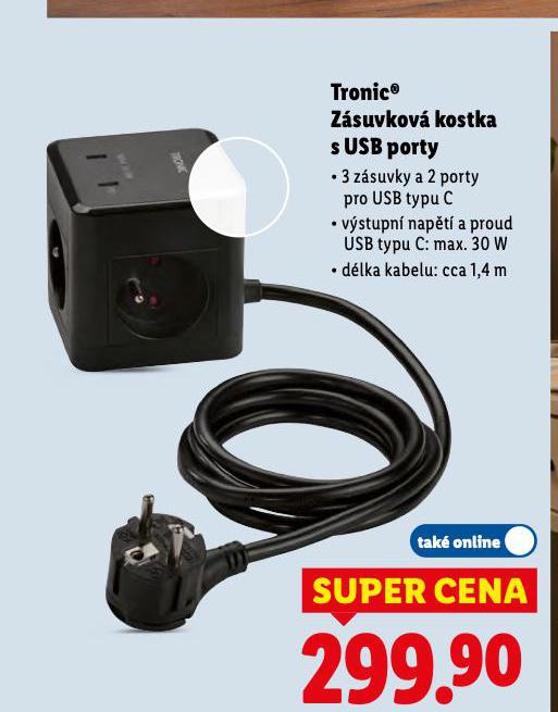 TRONIC ZSUVKOV KOSTKA S USB PORTY
