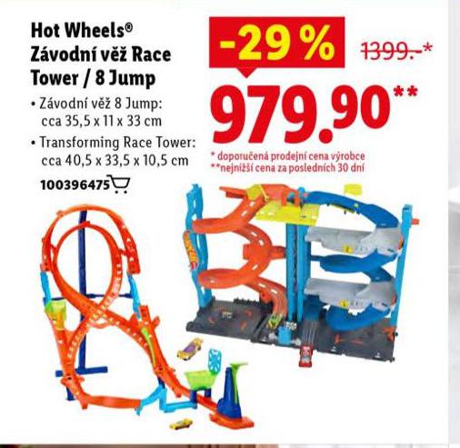 HOT WHEELS ZVODN V̎ RACE TOWER / 8 JUMP