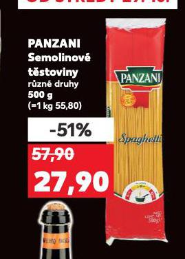 PANZANI SEMOLINOVÉ TĚSTOVINY