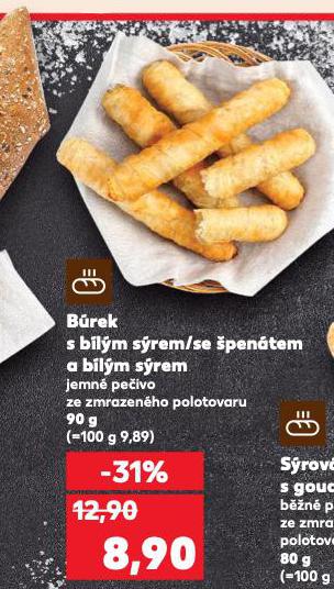 BÚREK SE ŠPENÁTEM A BÍLÝM SÝREM