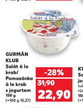 GURMÁN KLUB POMAZÁNKA Á LA KRAB S JOGURTEM