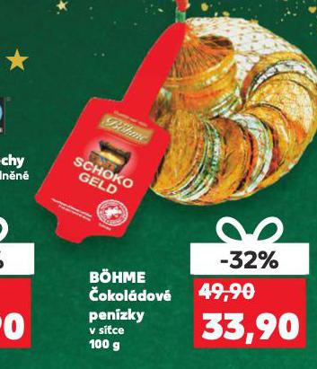BÖHME ČOKOLÁDOVÉ PENÍZKY