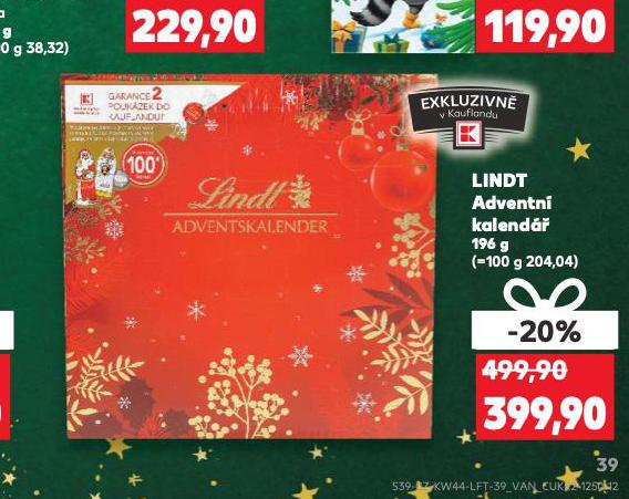 LINDT ADVENTNÍ KALENDÁŘ