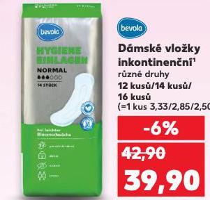 DÁMSKÉ VLOŽKY INKONTINENČNÍ