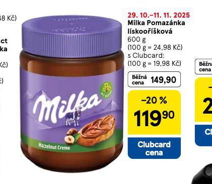 MILKA POMAZÁNKA LÍSKOOŘÍŠKOVÁ