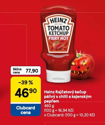 HEINZ RAJČATOVÝ KEČUP PÁLIVÝ S CHILLI A KAJENSKÝM PEPŘEM