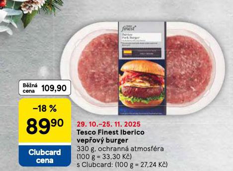 TESCO FINEST IBERICO VEPŘOVÝ BURGER
