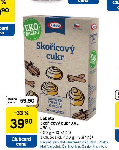 LABETA SKOŘICOVÝ CUKR XXL