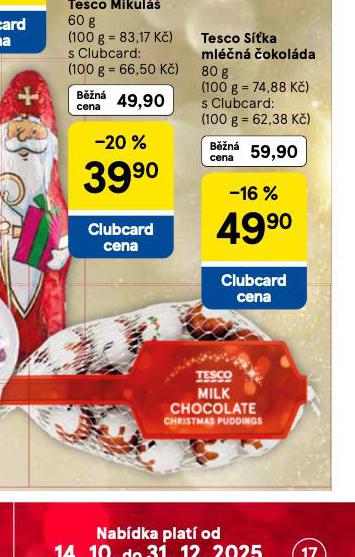 TESCO SÍŤKA MLÉČNÁ ČOKOLÁDA