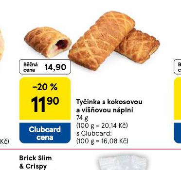 TYČINKA S KOKOSOVOU A VIŠŇOVOU NÁPLNÍ