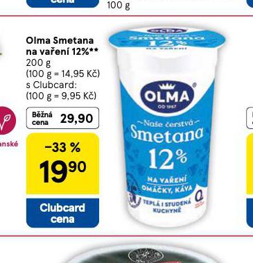 OLMA SMETANA NA VAŘENÍ 12%