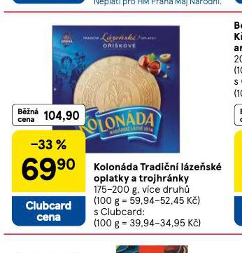 KOLONÁXDA TRADIČNÍ OPLATKY A TROJHRÁNKY