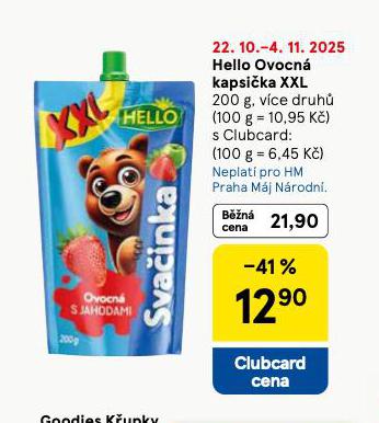 HELLO OVOCNÁ KAPSIČKA XXL