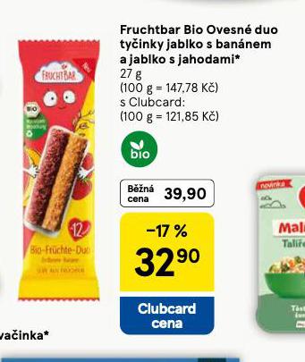 FRUCHTBAR BIO OVESNÉ DUO TYČINKY