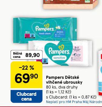 PAMPERS DĚTSKÉ VLHČENÉ UBROUSKY