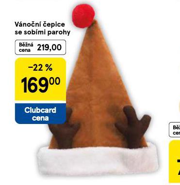 VÁNOČNÍ ČEPICE SE SOBÍMI PAROHY