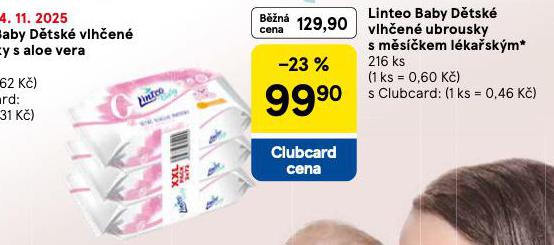 LINTEO BABY DĚTSKÉ VLHČENÉ UBROUSKY