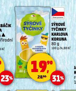 SÝROVÉ TYČINKY KARLOVA KORUNA