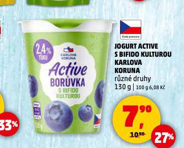 JOGURT ACTIVE S BIFIDO KULTUROU KARLOVA KORUNA