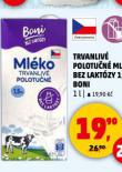 TRVANLIVÉ POLOTUČNÉ MLÉKO BEZ LAKTÓZY