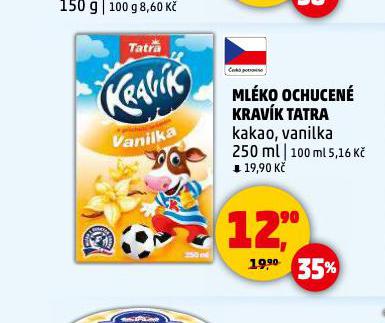 MLÉKO OCHUCENÉ KRAVÍK TATRA