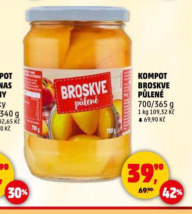 KOMPOT BROSKVE PŮLENÉ