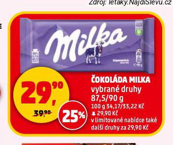 ČOKOLÁDA MILKA