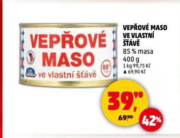 VEPŘOVÉ MASO VE VLASTNÍ ŠŤÁVĚ
