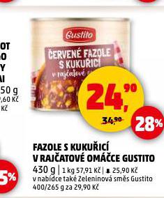 FAZOLE S KUKUŘICÍ V RAJČATOVÉ OMÁČCE GUSTITO